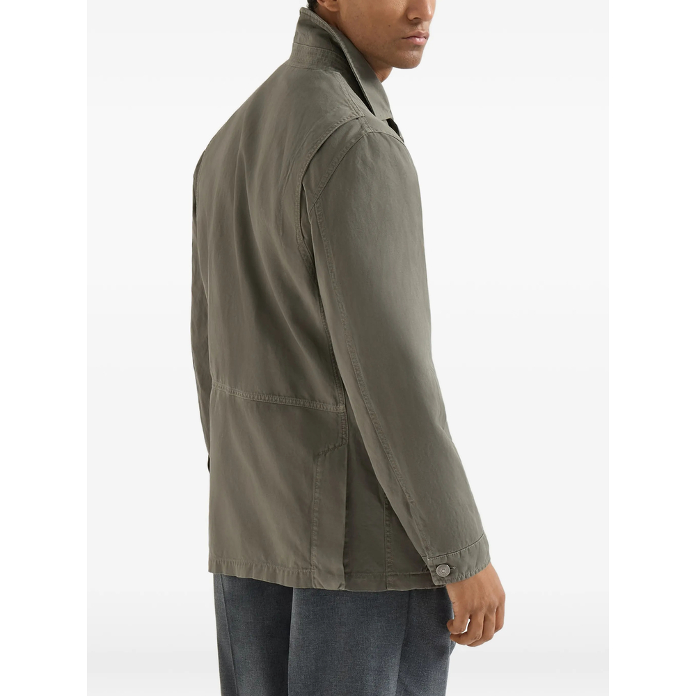 Cotton And Linen Canvas Outerwear Jacket