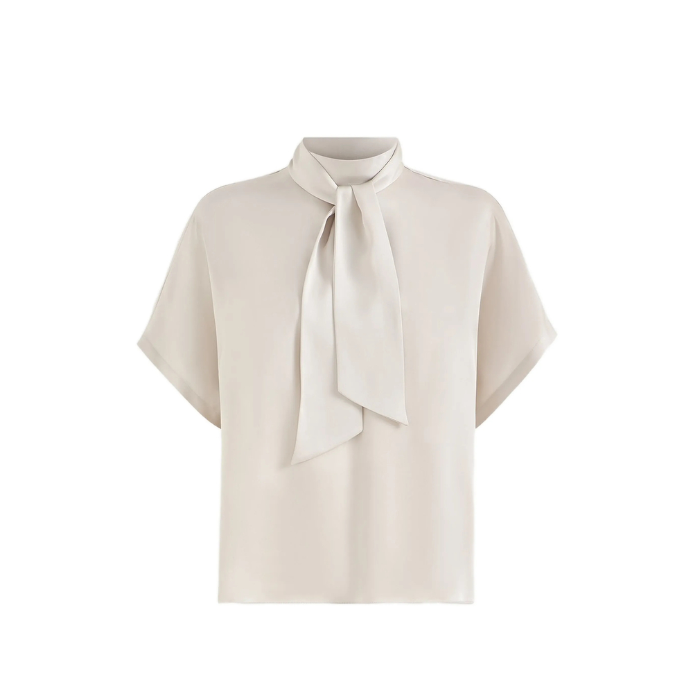 Satin High-Neck T-Shirt