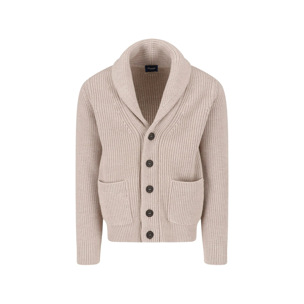 Shawl-Collar Chunky-Knit Cardigan