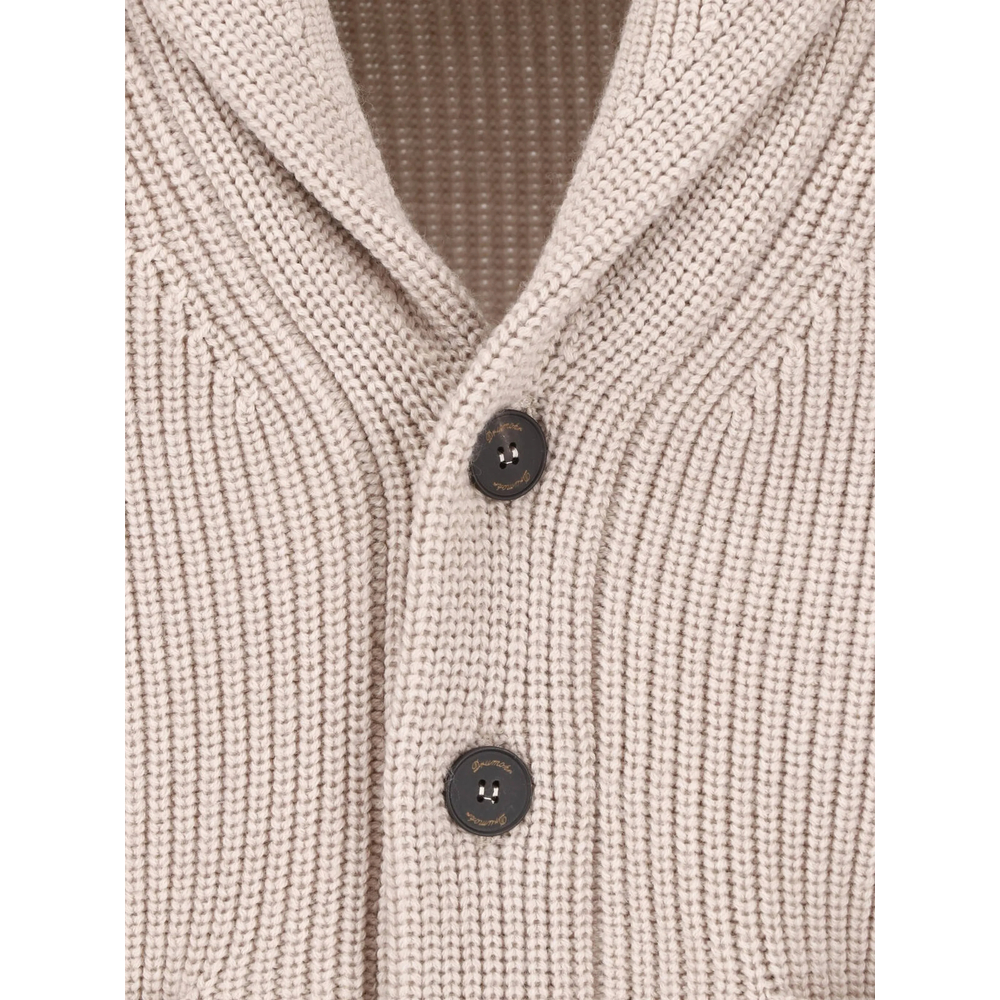 Shawl-Collar Chunky-Knit Cardigan