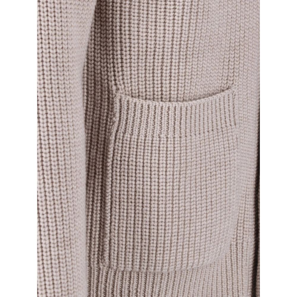 Shawl-Collar Chunky-Knit Cardigan