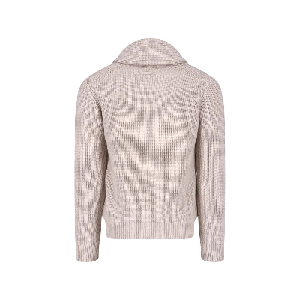 Shawl-Collar Chunky-Knit Cardigan
