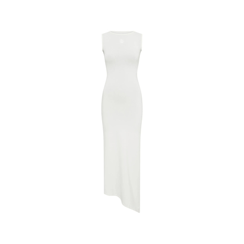 Marine Serre Pearl Logo Asymmetrical Midi Dress