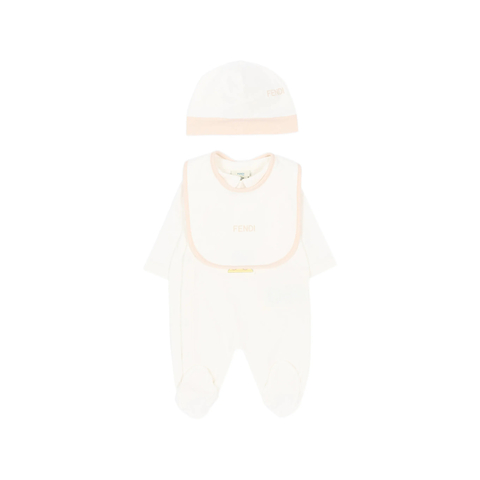 Fendi Jersey Baby Set With Teddy Bear Print
