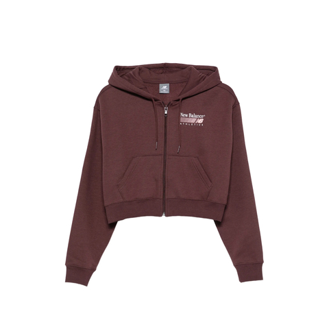 New Balance Logo-print Cropped Hoodie
