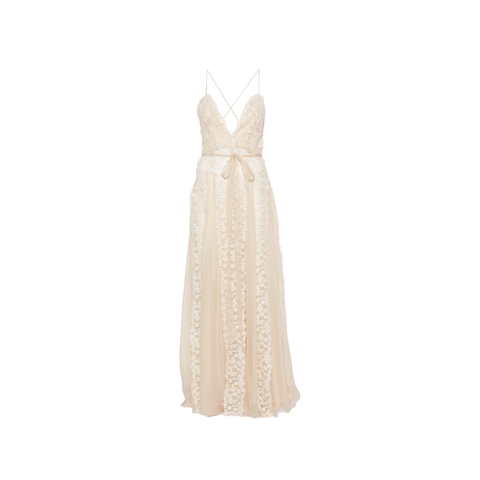 Fendi Floral-lace Belted Maxi Dress
