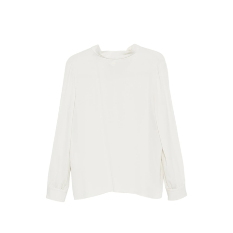 Giorgio Armani Tie-back High-neck Silk Blouse