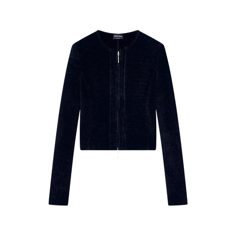Giorgio Armani Chenille-effect Zip-up Jacket