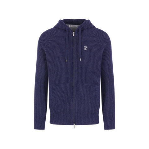 Brunello Cucinelli Ribbed-knit Zip-up Hoodie