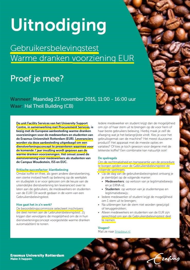 koffie proeven uitnodiging