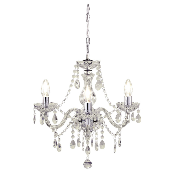 3 Arm Chandelier Beaded Ceiling Light - Wilko.com, £30