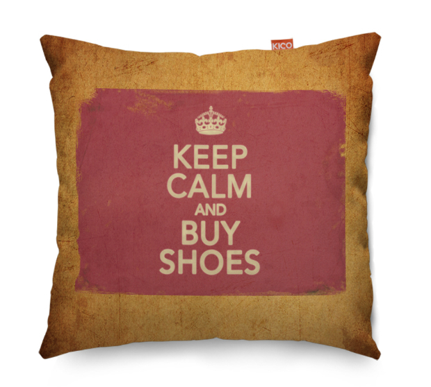 Keep Calm and Buy Shoes Vintage Cushion, KICO Products £19.99