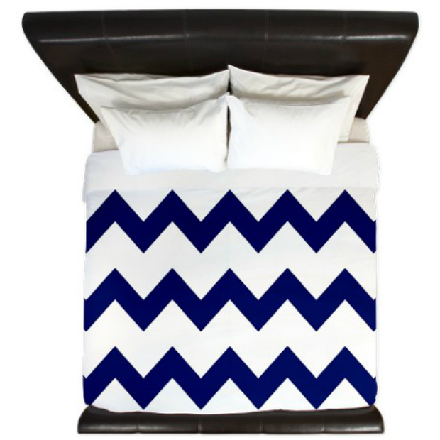 Navy Blue White Chevrons King Duvet, CafePress £112.00