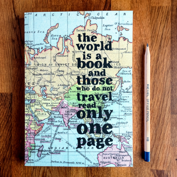 Inspirational Quote Travel Journal 'The world is a book', In-Spaces £12.00