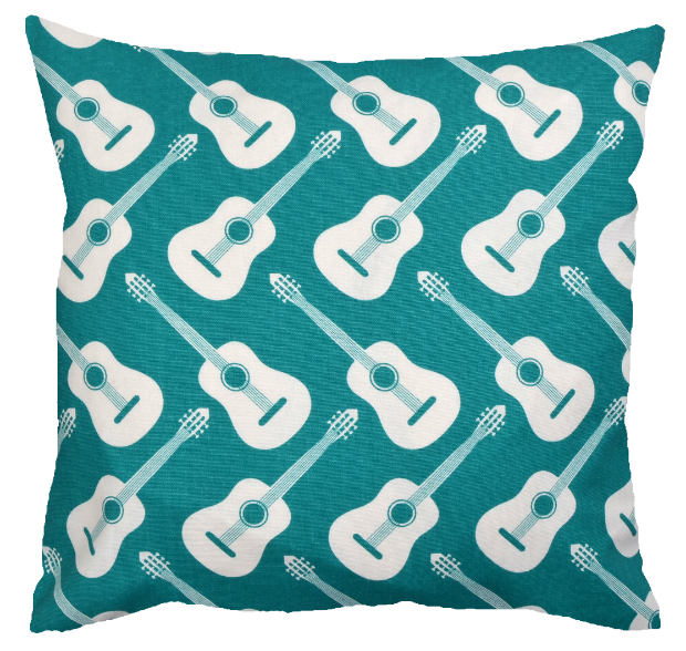 Turquoise Guitar Cushion, Hunkydory Home £24.00