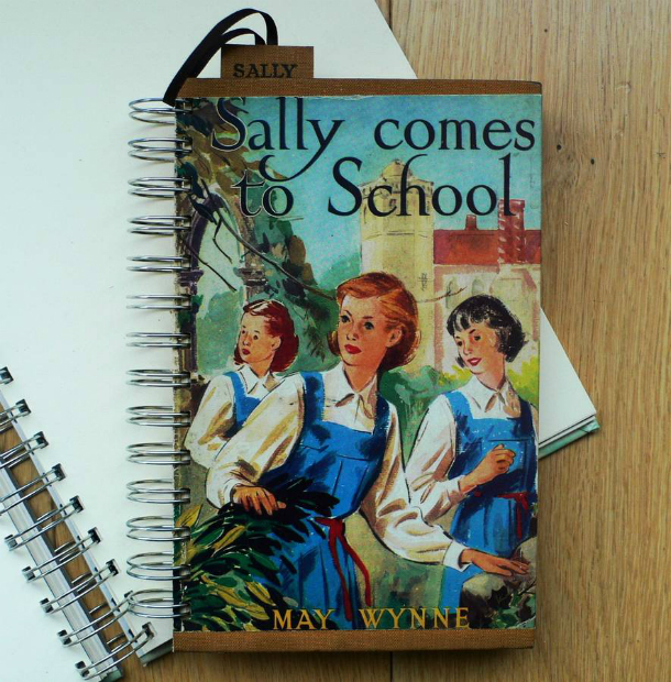 'Sally Comes To School' Upcycled Notebook, Not on the High Street £18.00
