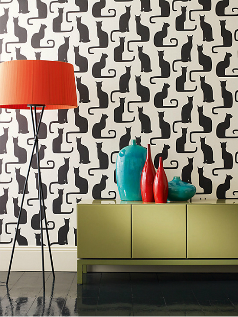 Sanderson Omega Cats Wallpaper, John Lewis £43.00
