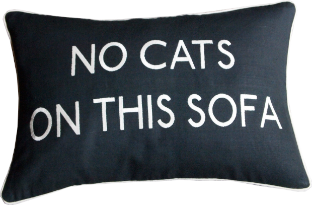 'No Cats On This Sofa' Cushion, Barbara Coupe £55.00