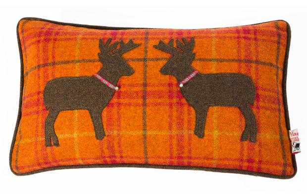 Hannah Williamson Pumpkin Spice Kissing Stags Cushion, Cotswold Training £45.00