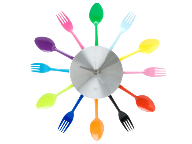 Multi Colour Utensils Clock, Red Candy £26.00