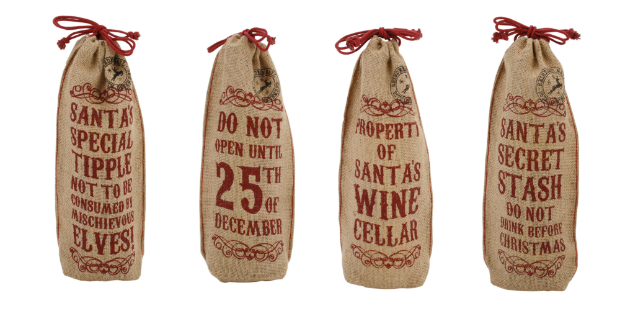 Christmas Jute Bottle Bags, Cotswold Trading £3.99