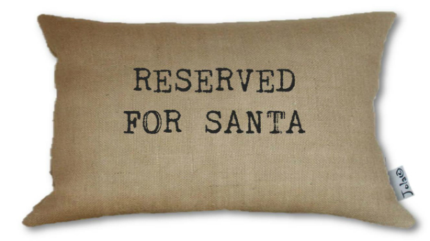 Handmade Reserved For Santa Large Hessian Cushion, Swanky Maison £35.00