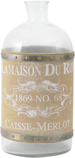Spitalfields Clear Glass Bottle Hessian Label, The Libra Company £62.00