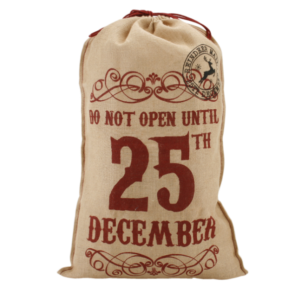 Christmas Hessian Sack, hunkydory home £7.50