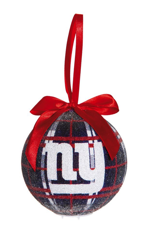 New York Giants Light Up Led Sparkle Plaid Christmas Ornament, Amaxon £9.00