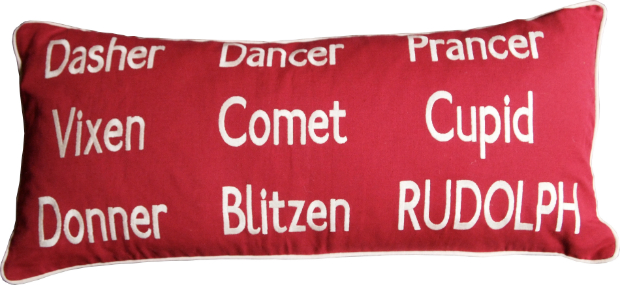 Reindeer Names Cushion, Barbara Coupe £65.00
