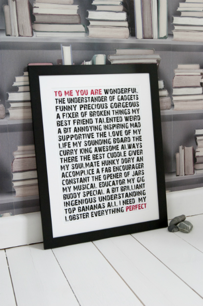 To Me You are Perfect Personalised Print, Betsy Benn Designs £34.00