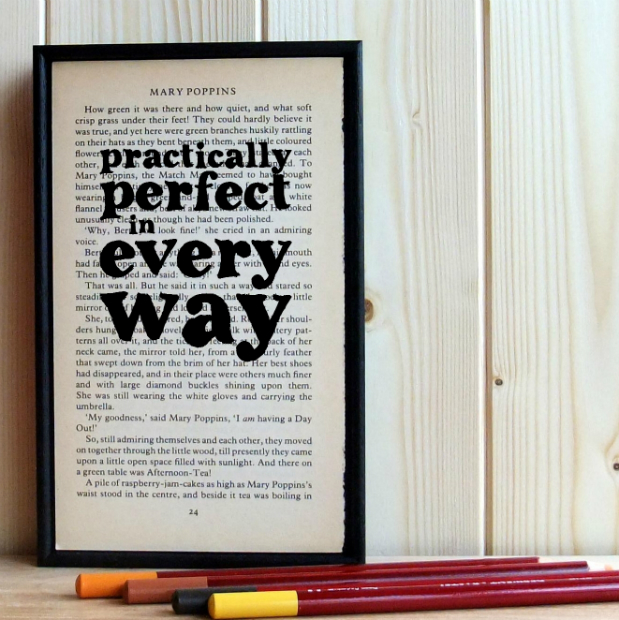 Mary Poppins Quote Book Art, In-Spaces £24.95
