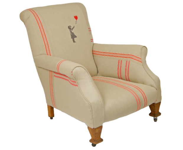 Banksy - Upcycled Vintage Chair by Kelly Swallow, Sable and Ox £1800.00