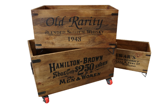 Wooden Storage Crates - Set of 3, Vincent and Barn Ltd £85.00