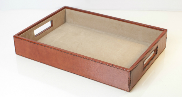 Harvard Leather Paper Tray, Leather & Lavender £45.00