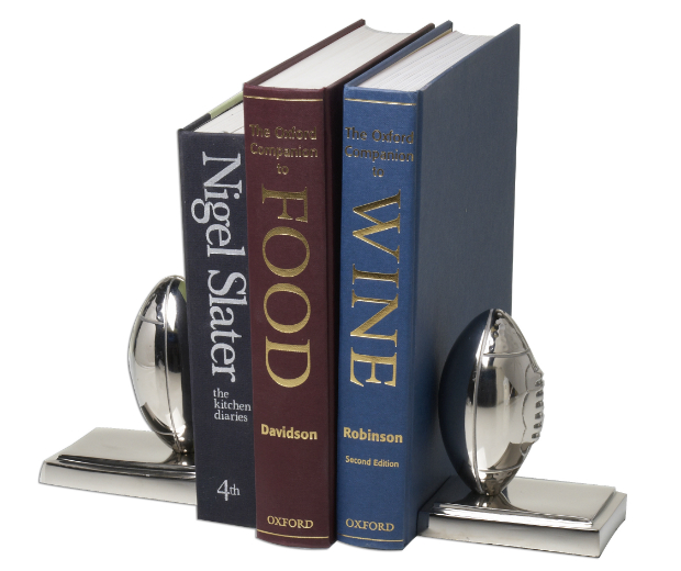 Silver Rugby Ball Book Ends, Whisk Hampers £69.50