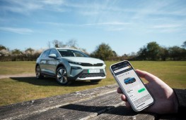 Skoda Amazon showroom, 2025, on phone