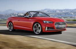 Audi A5 Cabriolet red front action