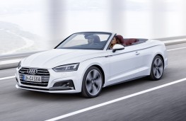 Audi A5 Cabriolet white front action