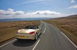 Porsche Boxster, rear, action