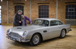 Aston Martin DB5, 2025, front, with John and Sue Williams,