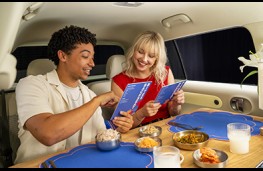Hyundai Inster Backseat Bites, 2025, couple dining