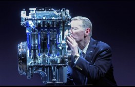 Alan Mullally, Ford chief executive with 1.0-litre EcoBoost engine