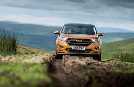 Ford Edge, gold, front, off road