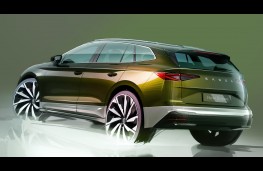 Skoda Enyaq, 2024, rear, sketch