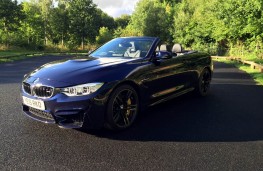 BMW M4 Convertible, front, roof open