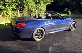 BMW M4 Convertible, side, roof open