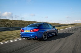 BMW M5, 2018, rear, track, action