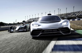 Mercedes AMG Project One concept with Mercedes F1 car