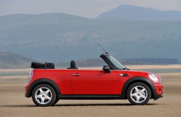 MINI One Convertible, side, roof down